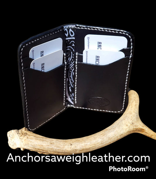 Western Vertical Wallet, Minimalist wallet, EDC, Wallet, The Gentleman Wallet AnchorsAweighLeather