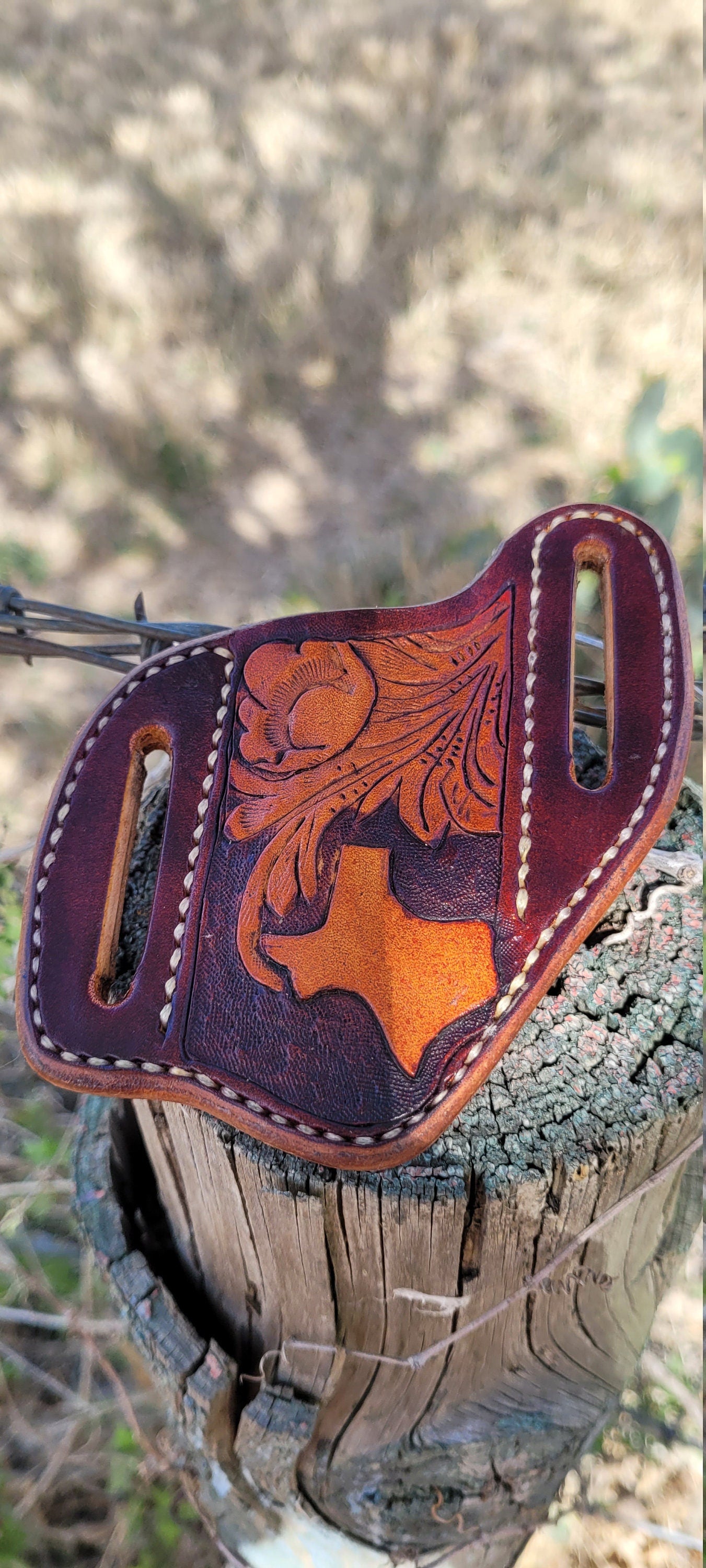 Custom Texas pancake knife sheath, knife case, leather knife sheath,pocket knife scabbard AnchorsAweighLeather