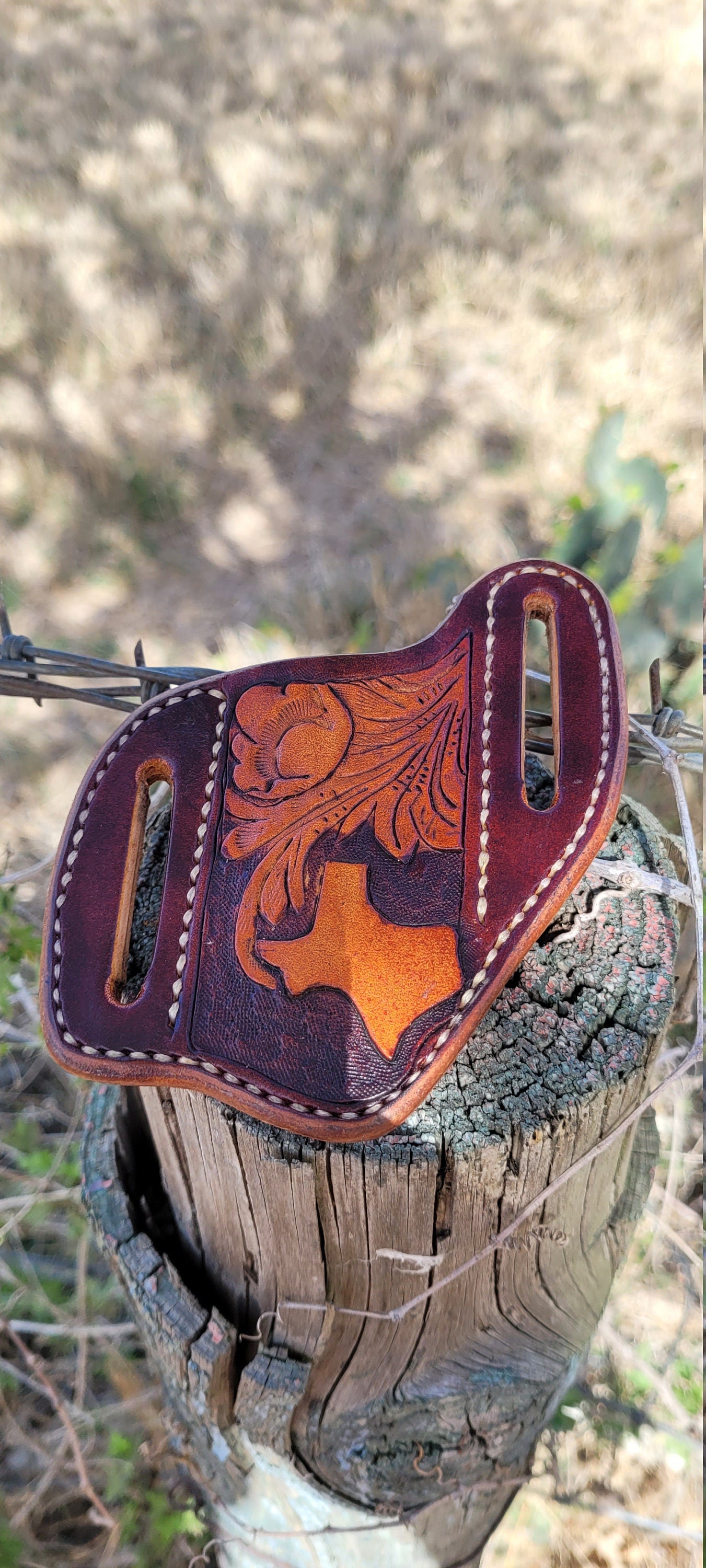 Custom Texas pancake knife sheath, knife case, leather knife sheath,pocket knife scabbard AnchorsAweighLeather