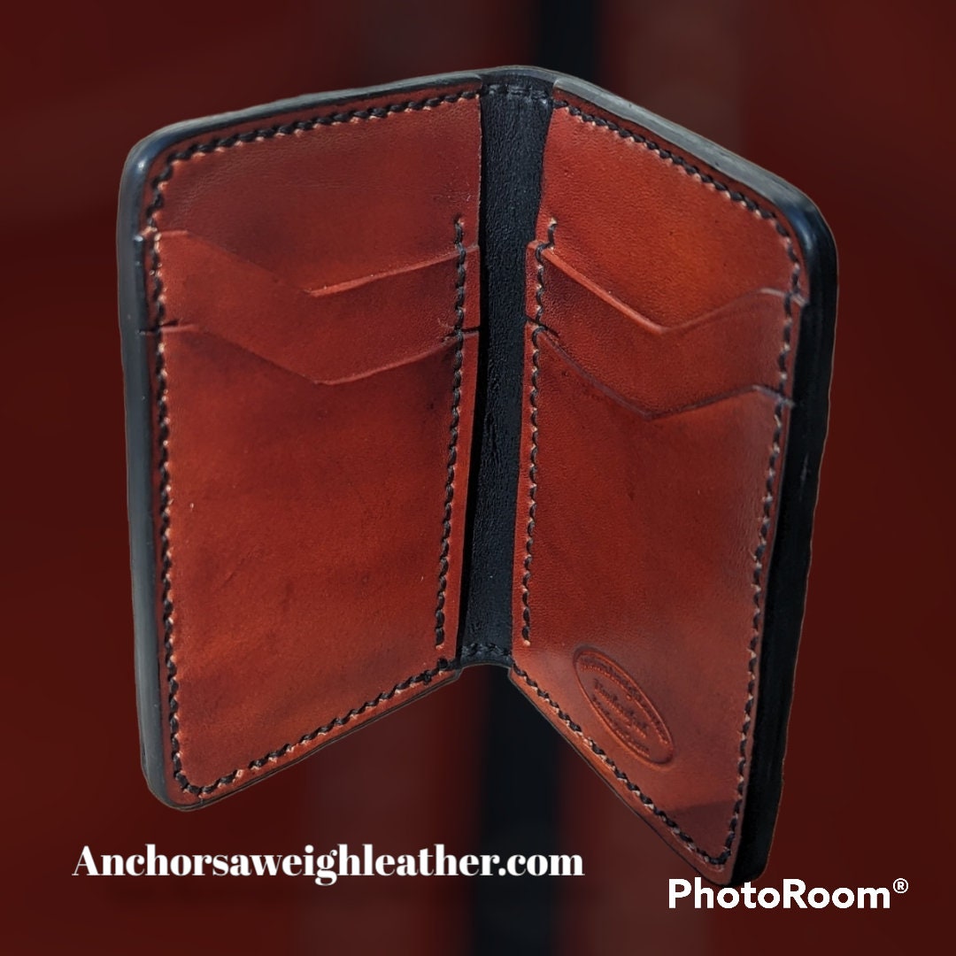 Black Genuine Alligator Skin Men's Vertical Wallet, Minimalist wallet, EDC, Wallet, The Executive Wallet, Premium Wallet AnchorsAweighLeather