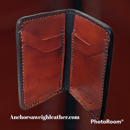 Black Genuine Alligator Skin Men's Vertical Wallet, Minimalist wallet, EDC, Wallet, The Executive Wallet, Premium Wallet AnchorsAweighLeather