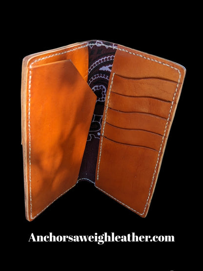 Roper Wallet, Long Wallet, San Antone Roper Wallet, Wallet, EDC AnchorsAweighLeather