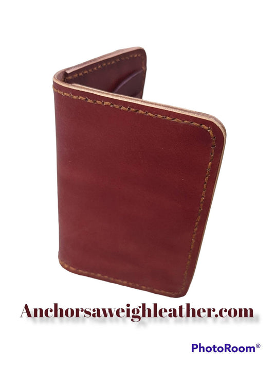 Vertical Wallet, Minimalist wallet, EDC, Wallet AnchorsAweighLeather