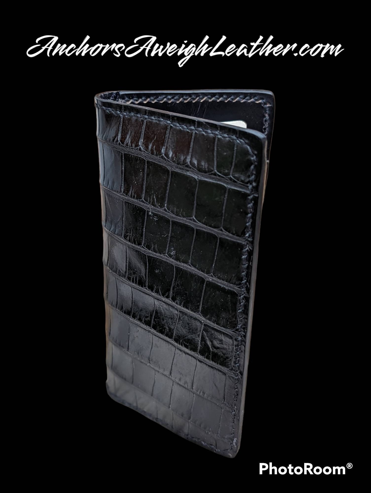 Genuine Alligator Long Wallet for Men, Long Wallet, Wallet for Men, Roper Wallet, luxury leather wallet AnchorsAweighLeather