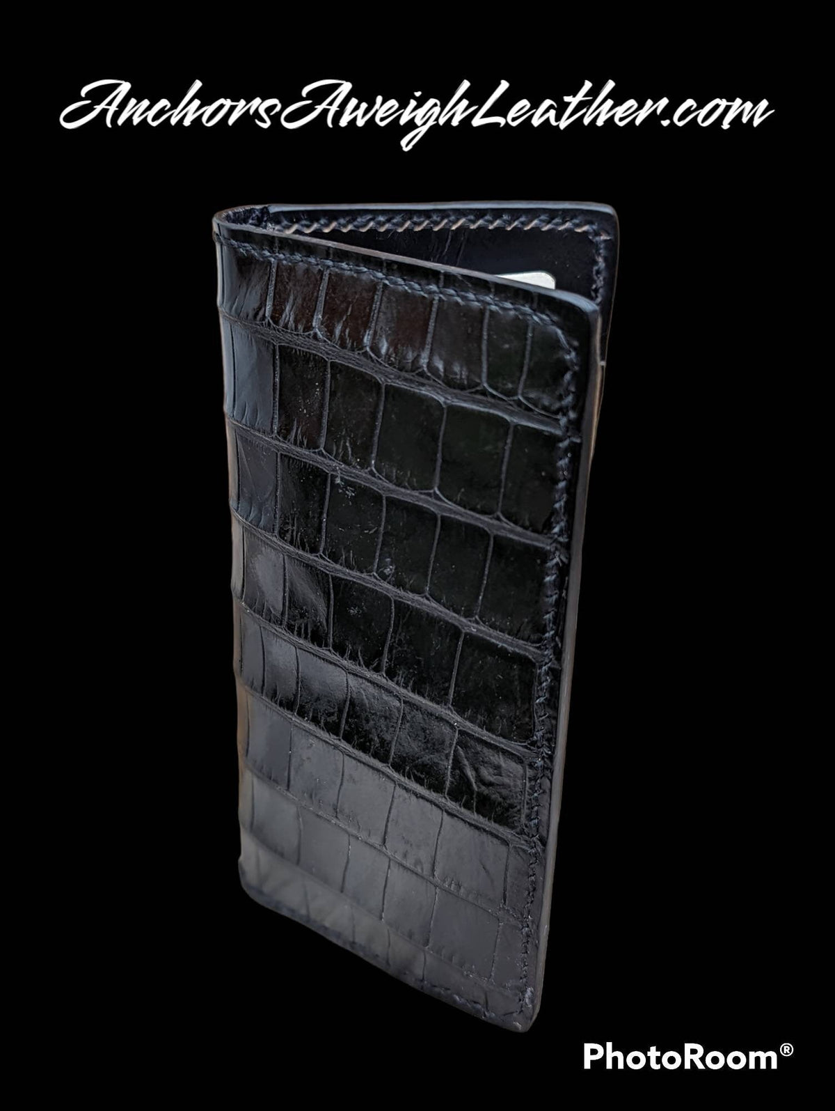 Genuine Alligator Long Wallet for Men, Long Wallet, Wallet for Men, Roper Wallet, luxury leather wallet AnchorsAweighLeather