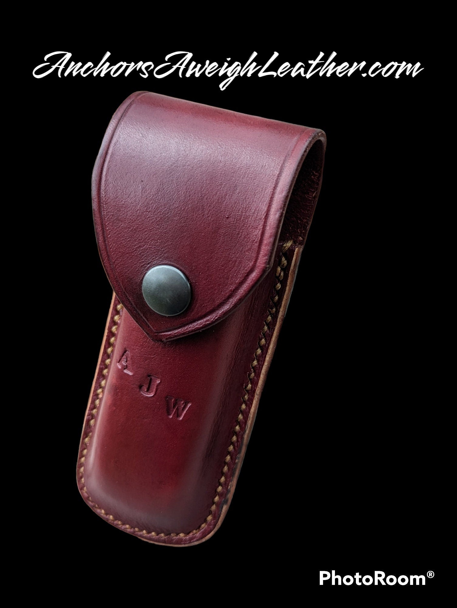 Custom Leather Folding Knife Sheath (case)  Buck 110, knife carrying case AnchorsAweighLeather