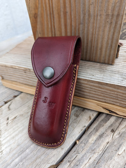 Custom Leather Folding Knife Sheath (case)  Buck 110, knife carrying case AnchorsAweighLeather